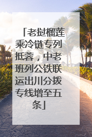 老挝榴莲乘冷链专列抵蓉，中老班列公铁联运出川分拨专线增至五条