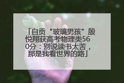 自贡“玻璃男孩”殷悦翔获高考物理类560分：别说读书太苦，那是我看世界的路