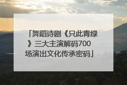 舞蹈诗剧《只此青绿》三大主演解码700场演出文化传承密码