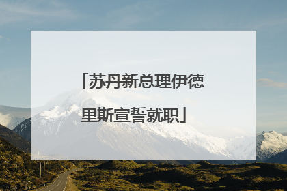 苏丹新总理伊德里斯宣誓就职