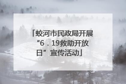 蛟河市民政局开展“6．19救助开放日”宣传活动