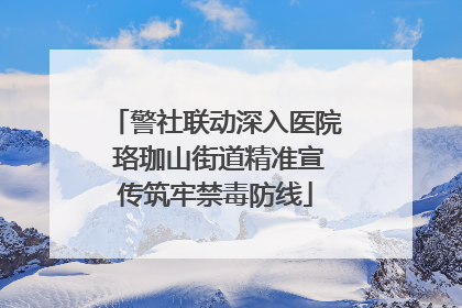警社联动深入医院 珞珈山街道精准宣传筑牢禁毒防线