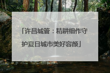 许昌城管：精耕细作守护夏日城市美好容颜