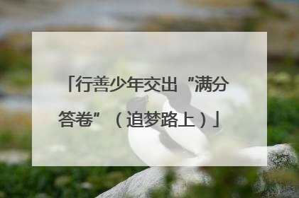 行善少年交出“满分答卷”（追梦路上）