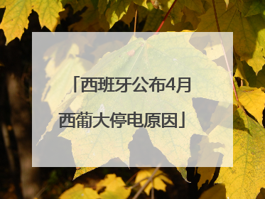 西班牙公布4月西葡大停电原因