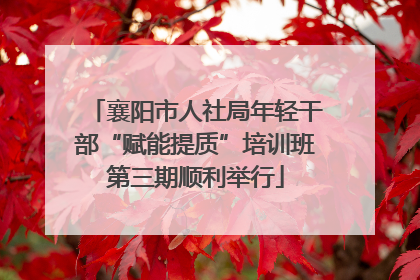 襄阳市人社局年轻干部“赋能提质”培训班第三期顺利举行