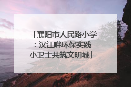 襄阳市人民路小学：汉江畔环保实践 小卫士共筑文明城