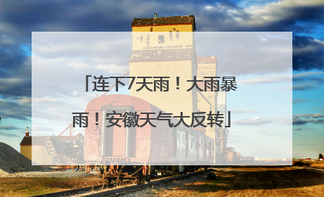 连下7天雨！大雨暴雨！安徽天气大反转