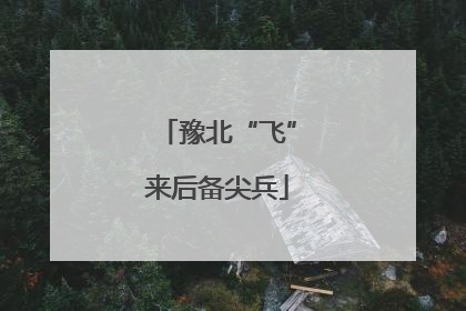 豫北“飞”来后备尖兵