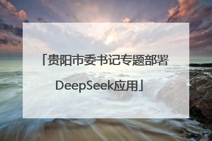 贵阳市委书记专题部署DeepSeek应用