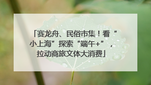 赛龙舟、民俗市集！看“小上海”探索“端午+”，拉动商旅文体大消费