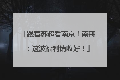 跟着苏超看南京！南哥：这波福利请收好！