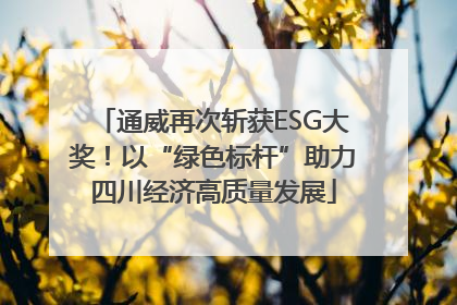 通威再次斩获ESG大奖！以“绿色标杆”助力四川经济高质量发展