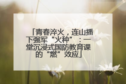 青春淬火，连山播下强军“火种”：一堂沉浸式国防教育课的“燃”效应
