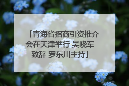 青海省招商引资推介会在天津举行 吴晓军致辞 罗东川主持