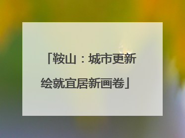 鞍山：城市更新绘就宜居新画卷