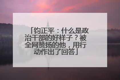 钧正平：什么是政治干部的好样子？被全网赞扬的他，用行动作出了回答