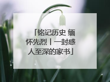 铭记历史 缅怀先烈丨一封感人至深的家书