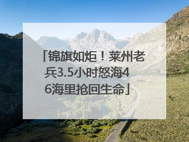 锦旗如炬！莱州老兵3.5小时怒海46海里抢回生命