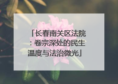 长春南关区法院：卷宗深处的民生温度与法治微光