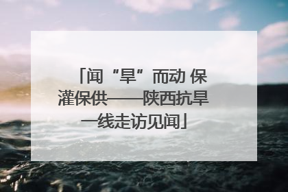 闻“旱”而动 保灌保供——陕西抗旱一线走访见闻
