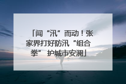 闻“汛”而动！张家界打好防汛“组合拳” 护城市安澜