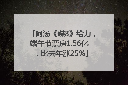 阿汤《碟8》给力，端午节票房1.56亿，比去年涨25%