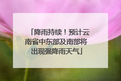 降雨持续！预计云南省中东部及南部将出现强降雨天气
