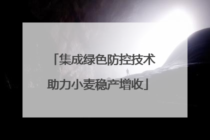 集成绿色防控技术助力小麦稳产增收