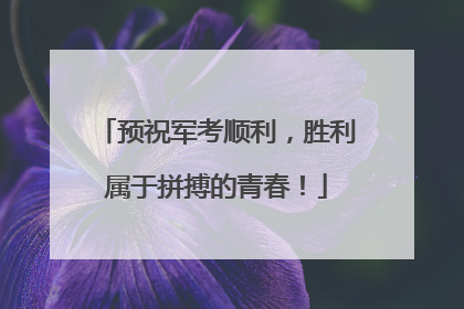 预祝军考顺利，胜利属于拼搏的青春！