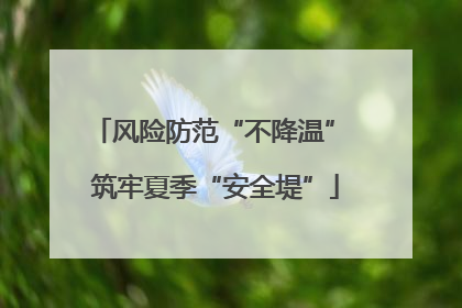 风险防范“不降温” 筑牢夏季“安全堤”