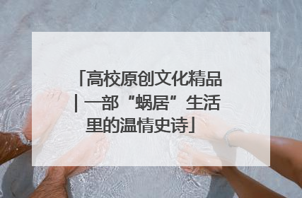 高校原创文化精品｜一部“蜗居”生活里的温情史诗