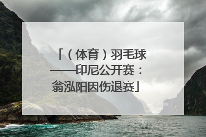 （体育）羽毛球——印尼公开赛：翁泓阳因伤退赛