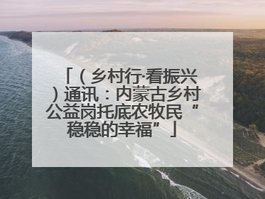 （乡村行·看振兴）通讯：内蒙古乡村公益岗托底农牧民“稳稳的幸福”