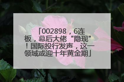 002898，6连板，幕后大佬“隐现”！国际投行发声，这一领域或迎十年黄金期