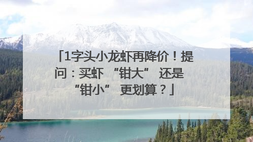 1字头小龙虾再降价！提问：买虾 “钳大” 还是 “钳小” 更划算？