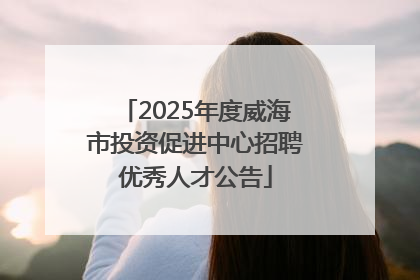 2025年度威海市投资促进中心招聘优秀人才公告