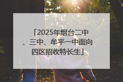 2025年烟台二中、三中、牟平一中面向四区招收特长生