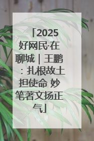 2025好网民·在聊城｜王鹏：扎根故土担使命 妙笔著文扬正气