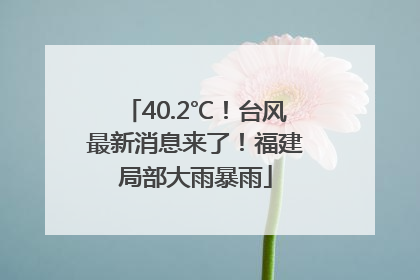 40.2℃！台风最新消息来了！福建局部大雨暴雨