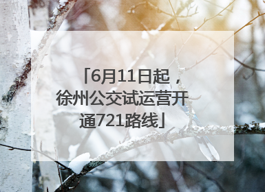 6月11日起，徐州公交试运营开通721路线
