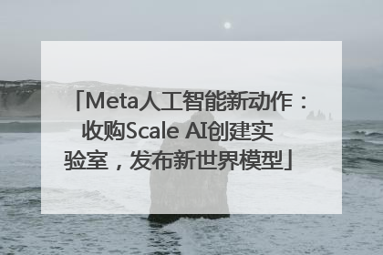 Meta人工智能新动作：收购Scale AI创建实验室，发布新世界模型